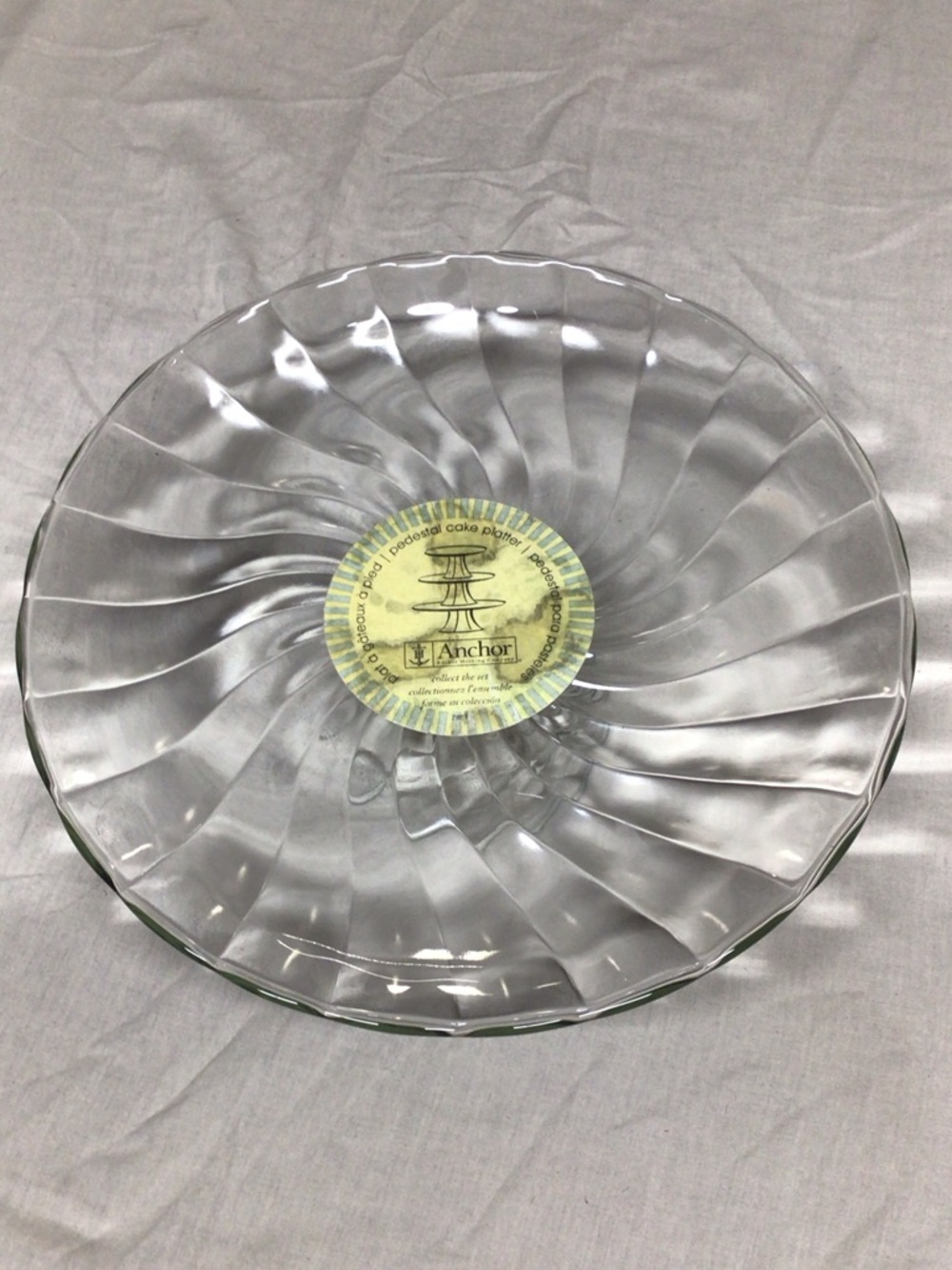 Anchor Clear Glass Pedestal Cake Plate - Clear